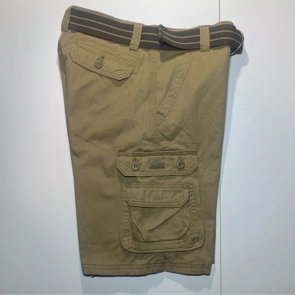 $48 MSRP NWT Mens LEE 100% Cotton CARGO SHORTS & Belt Size 29 Khaki Tan - Picture 7 of 8